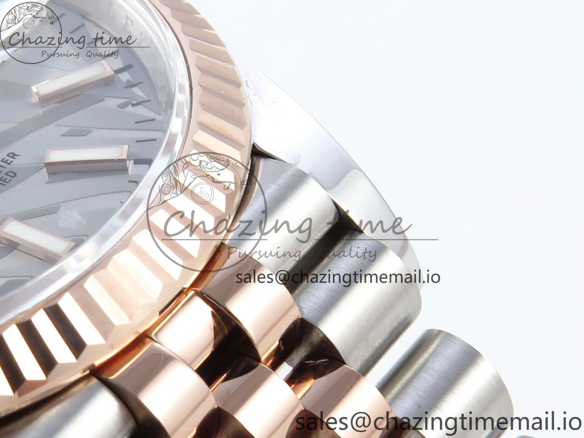 MiroTime 0408 DateJust 36 126231 EWEF Best Edition Silver Leaf Dial Stick Marker on SS RG Jubilee Bracelet A TopPick 596